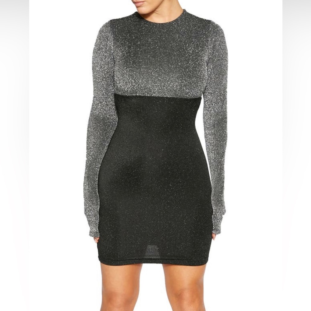 Naked, wardrobe, silver, and black shimmery dress